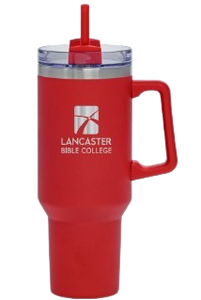 40oz. Handled Stainless Steel Travel Mug, Red