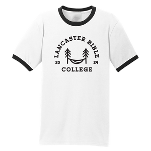 Summer Camp Ringer Tee, White/Black