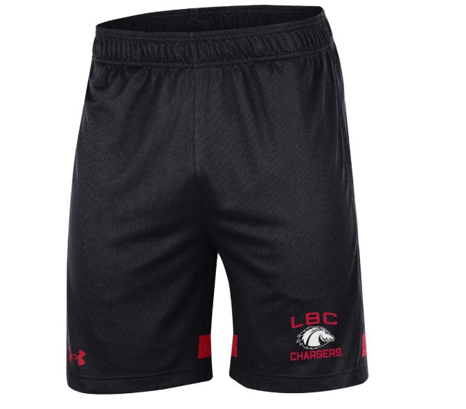 UA CHARGERS SHORTS, BLACK