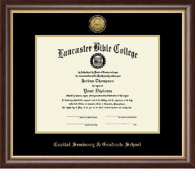 Medallion Engraved Gold Hampshire, 11x14 H PhD, Gold Embossed Frame